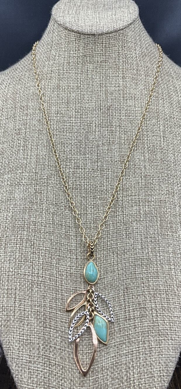 Barse Amaranth Necklace- Turquoise- Mixed Metal- NWT